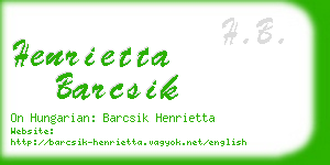 henrietta barcsik business card